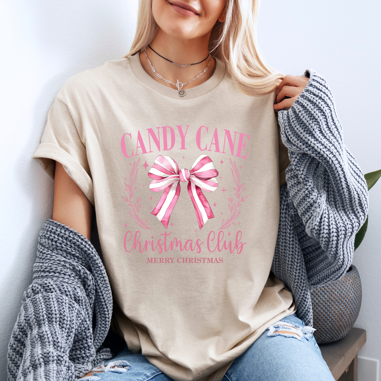 🍭🎄 Candy Cane Christmas Club ✨  100% Organic Cotton T-Shirt