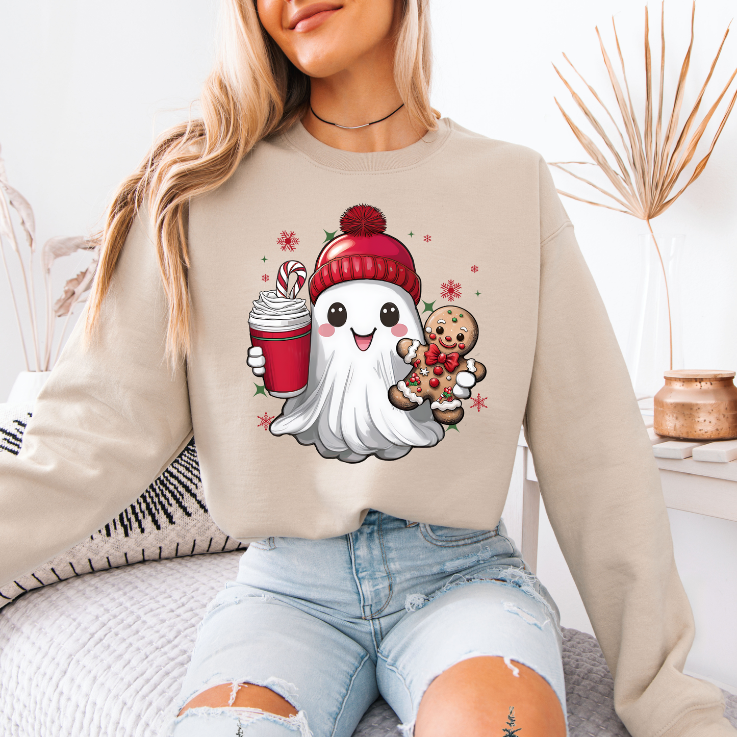 👻 Christmas Boo 🎄✨  Organic Cotton Sweatshirt