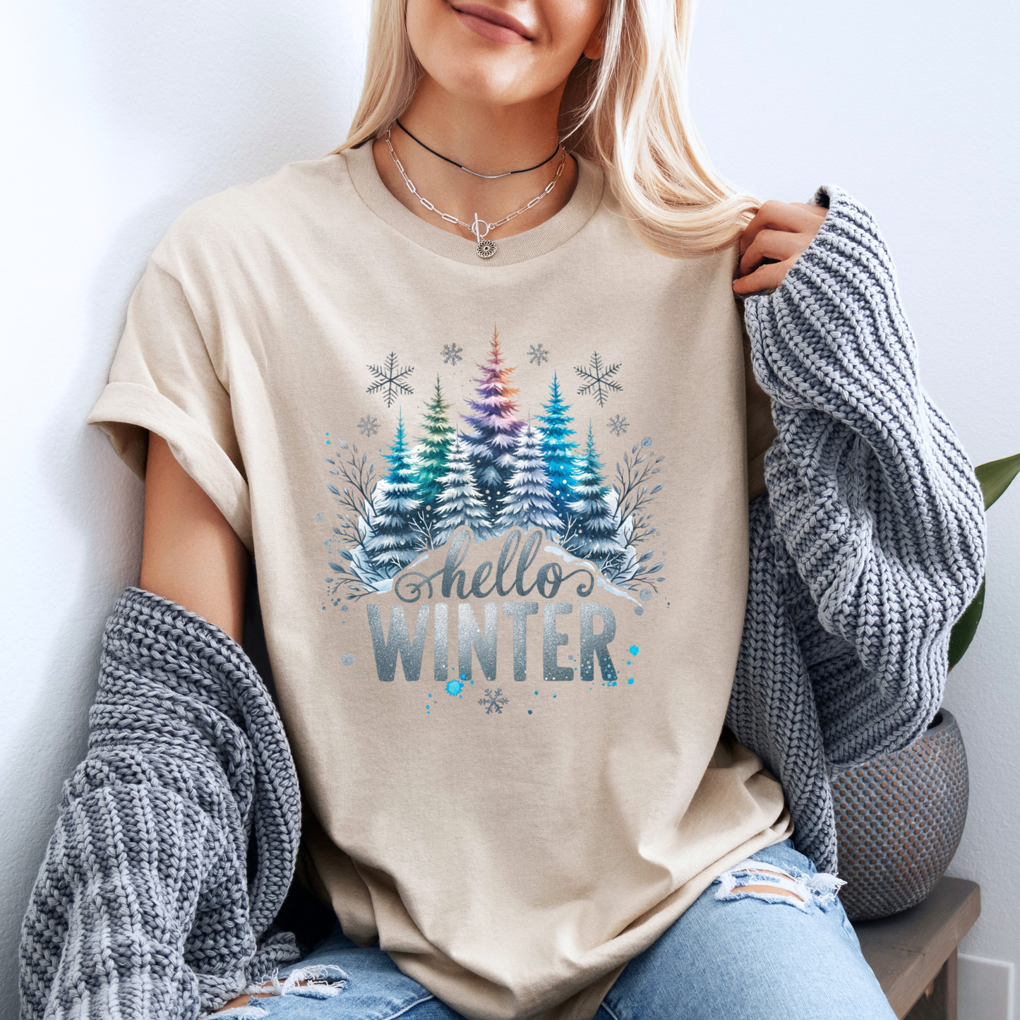 🌲❄️ Frosted Forest Glow ✨ 100% Organic Cotton T-Shirt
