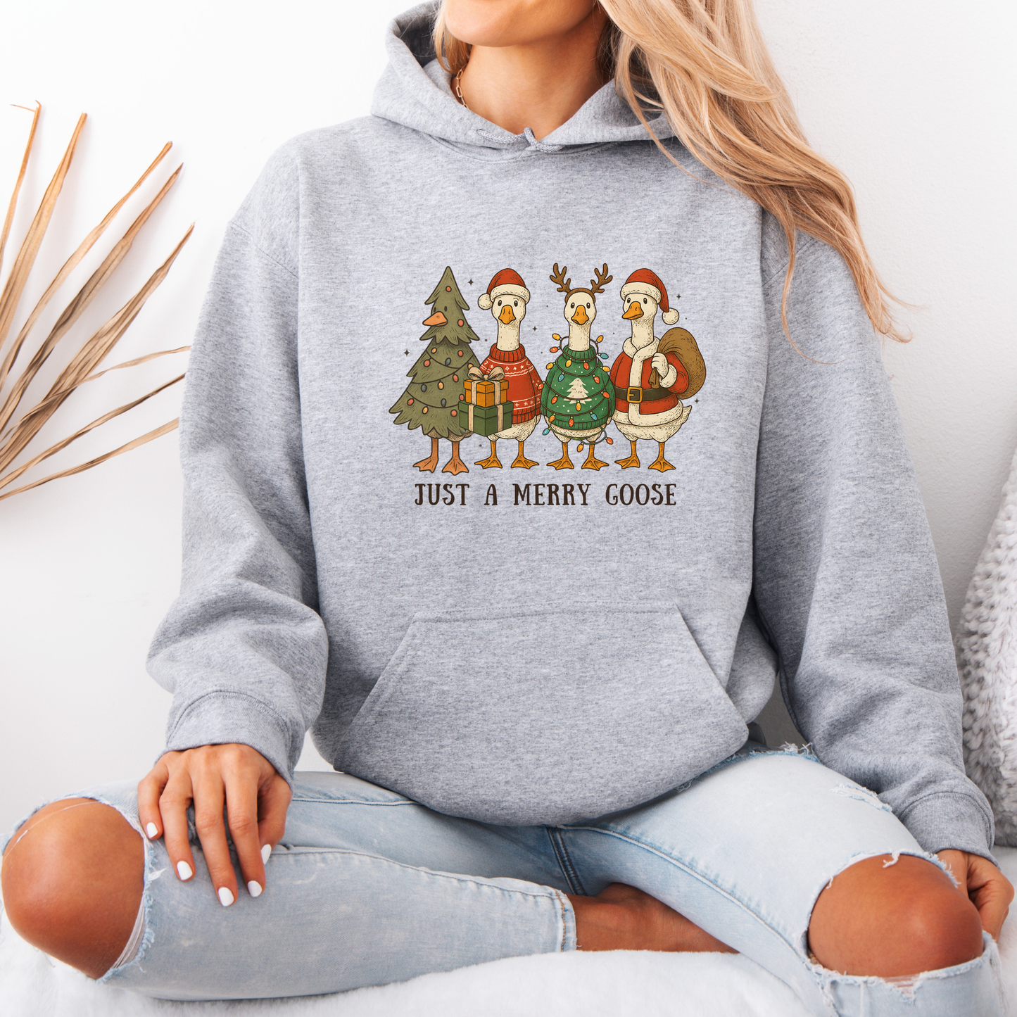 🪿 Just a Merry Goose 🎄  Luxuriously Thick Hoodie
