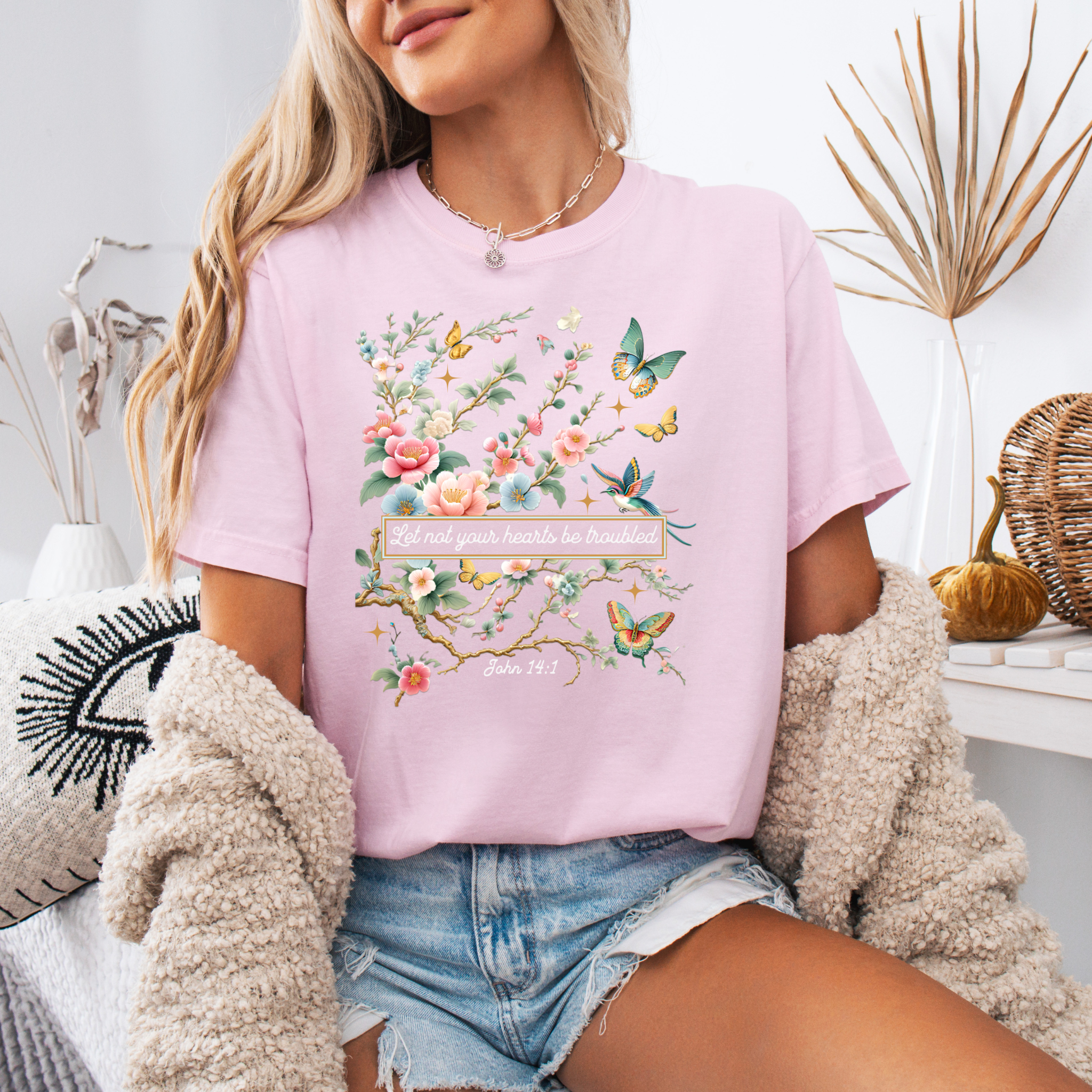 Let Not your Heart be troubled T-shirt 100% Organic Cotton