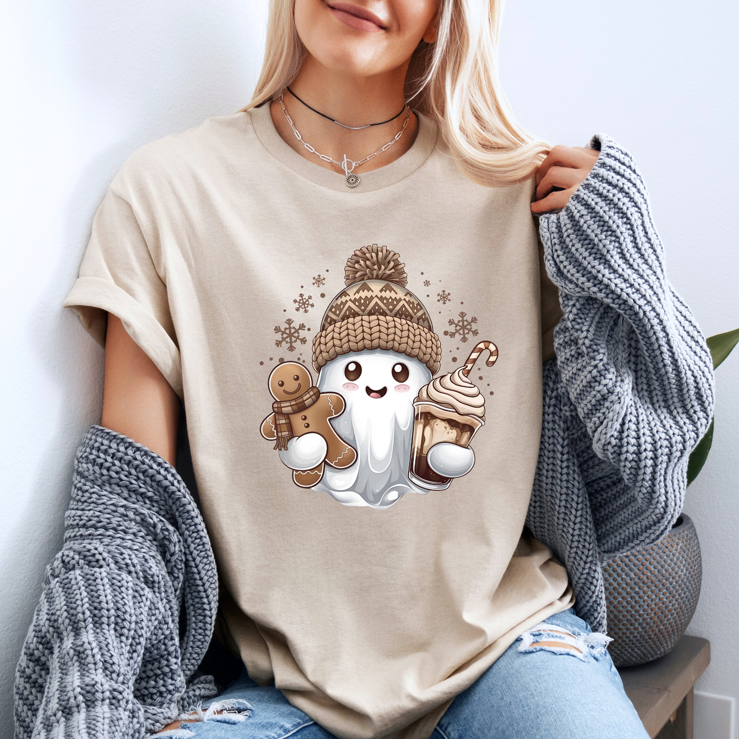 👻 Gingerbread Ghost 🎄 100% Organic Cotton T-Shirt