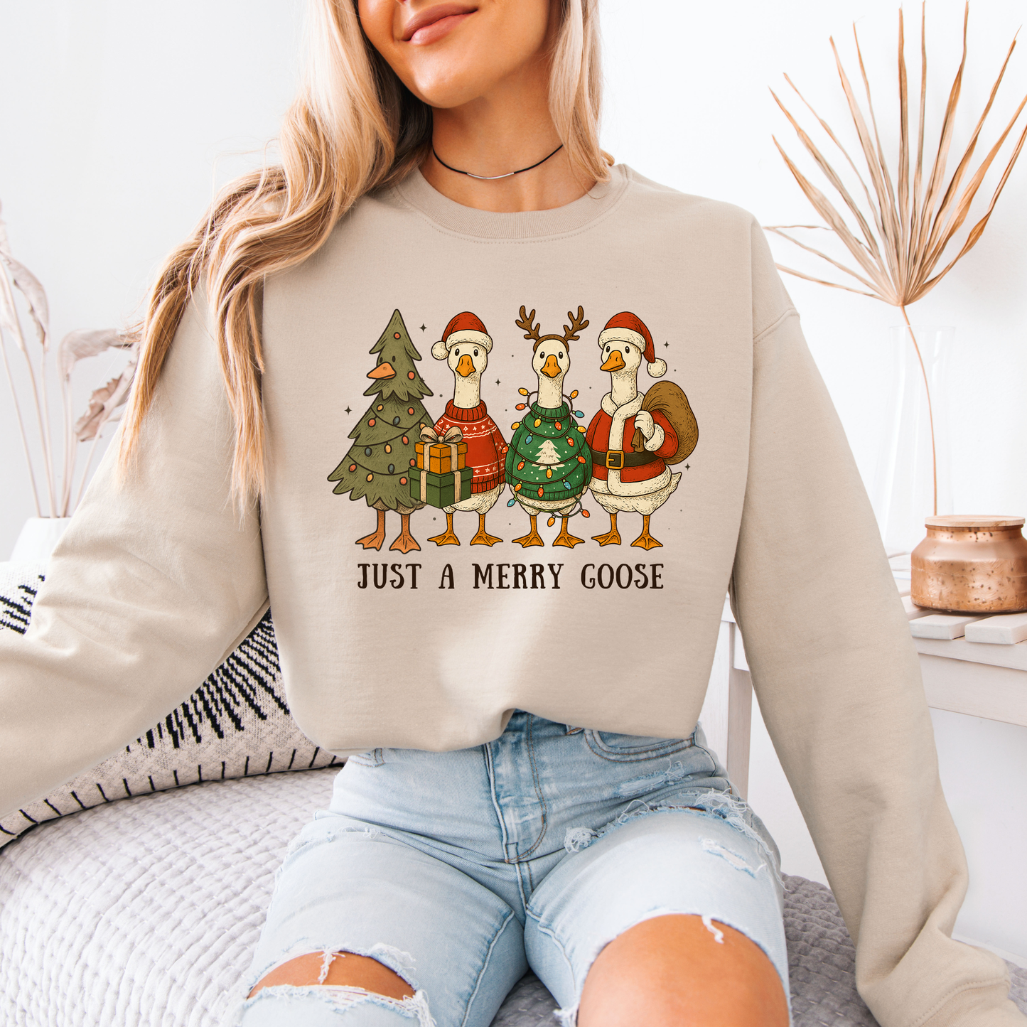 🪿 Just a Merry Goose 🎄 Organic Cotton Sweatshirt