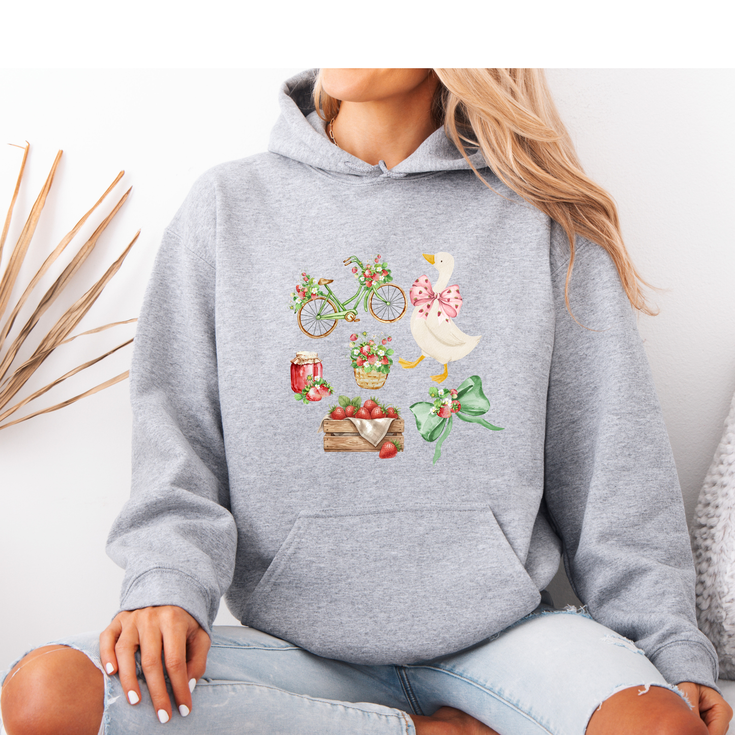 Strawberry Goose Cottage 🍓🪿 Luxuriously Thick Hoodie