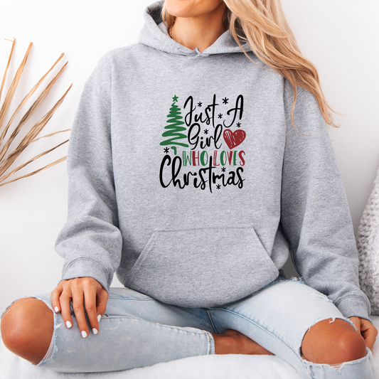 🎄 Just a Girl who loves Christmas 💖  Luxuriously Thick Hoodie