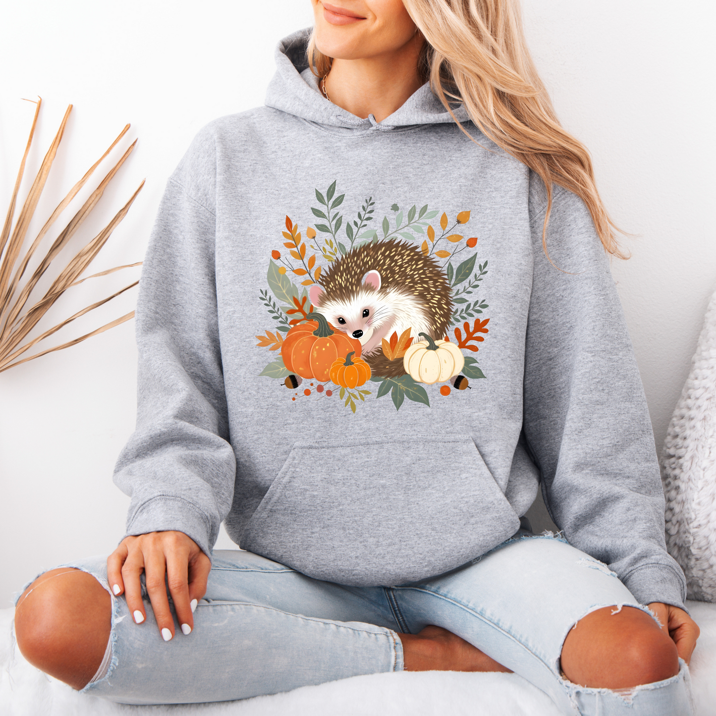 🦔🍂 Cozy Hedgehog Fall 🎃Luxuriously Thick Hoodie