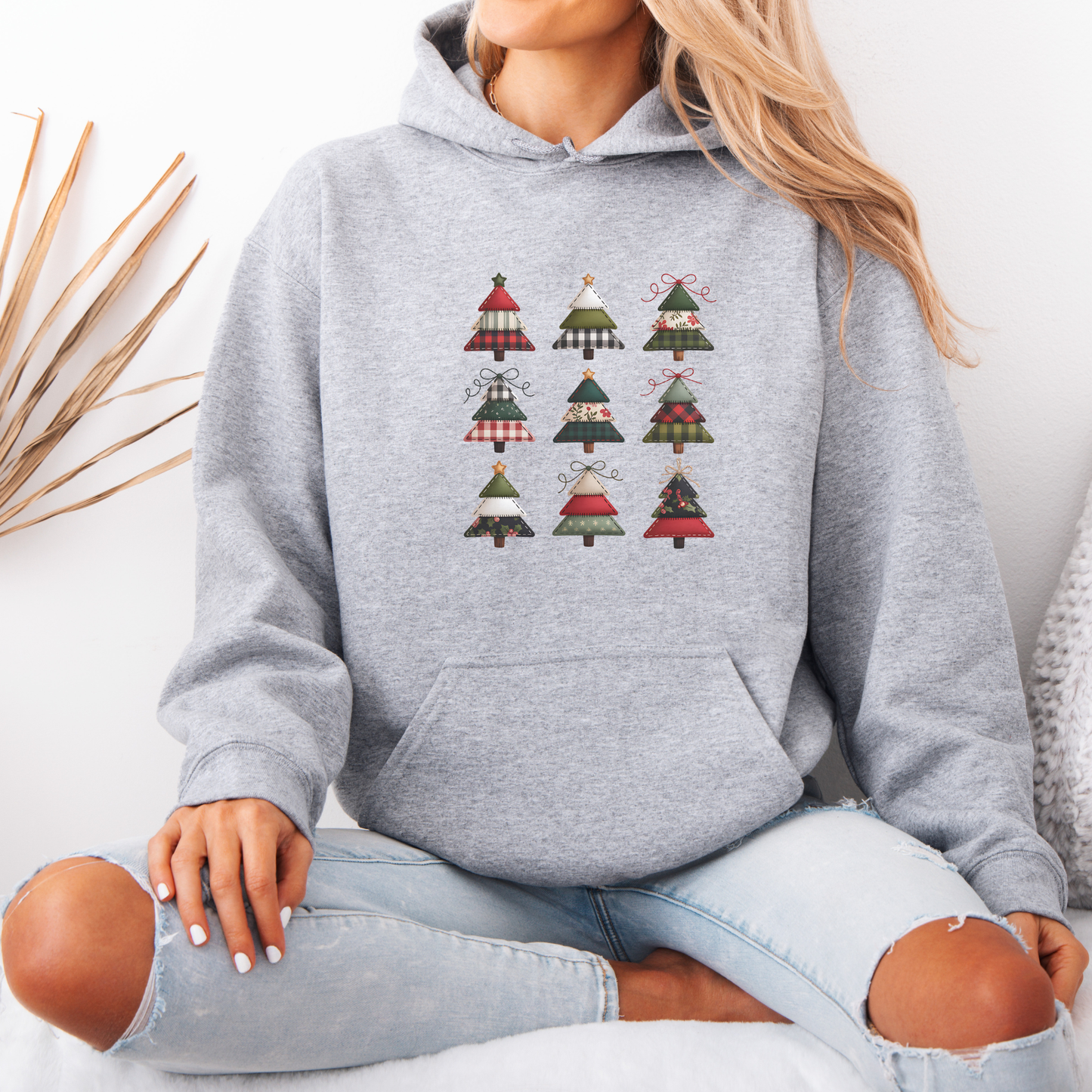 🧵 Stitched Christmas Trees 🎄  Luxuriously Thick Hoodie