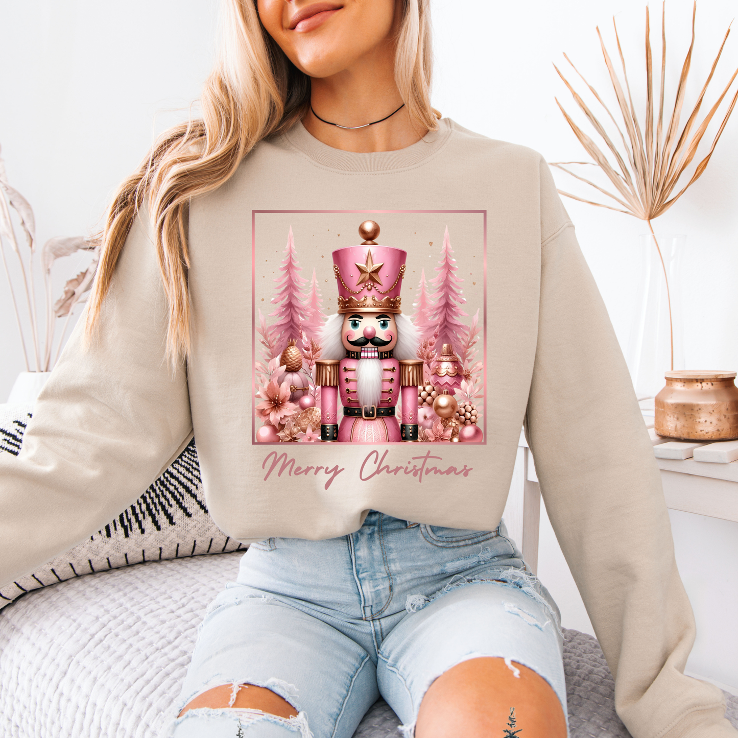 🎀 Pink Nutcracker Christmas 🎄 Organic Cotton Sweatshirt