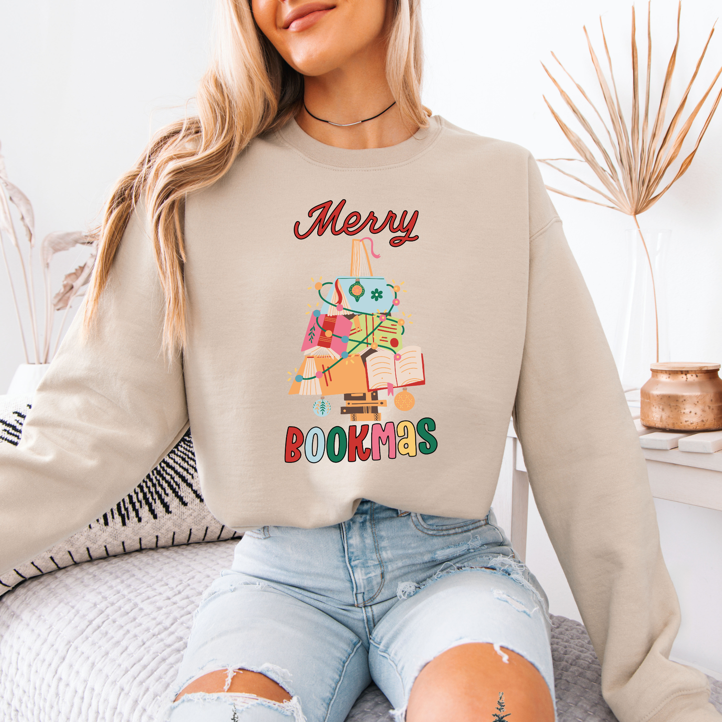 🎄 Merry Bookmas 📚 Organic Cotton Sweatshirt