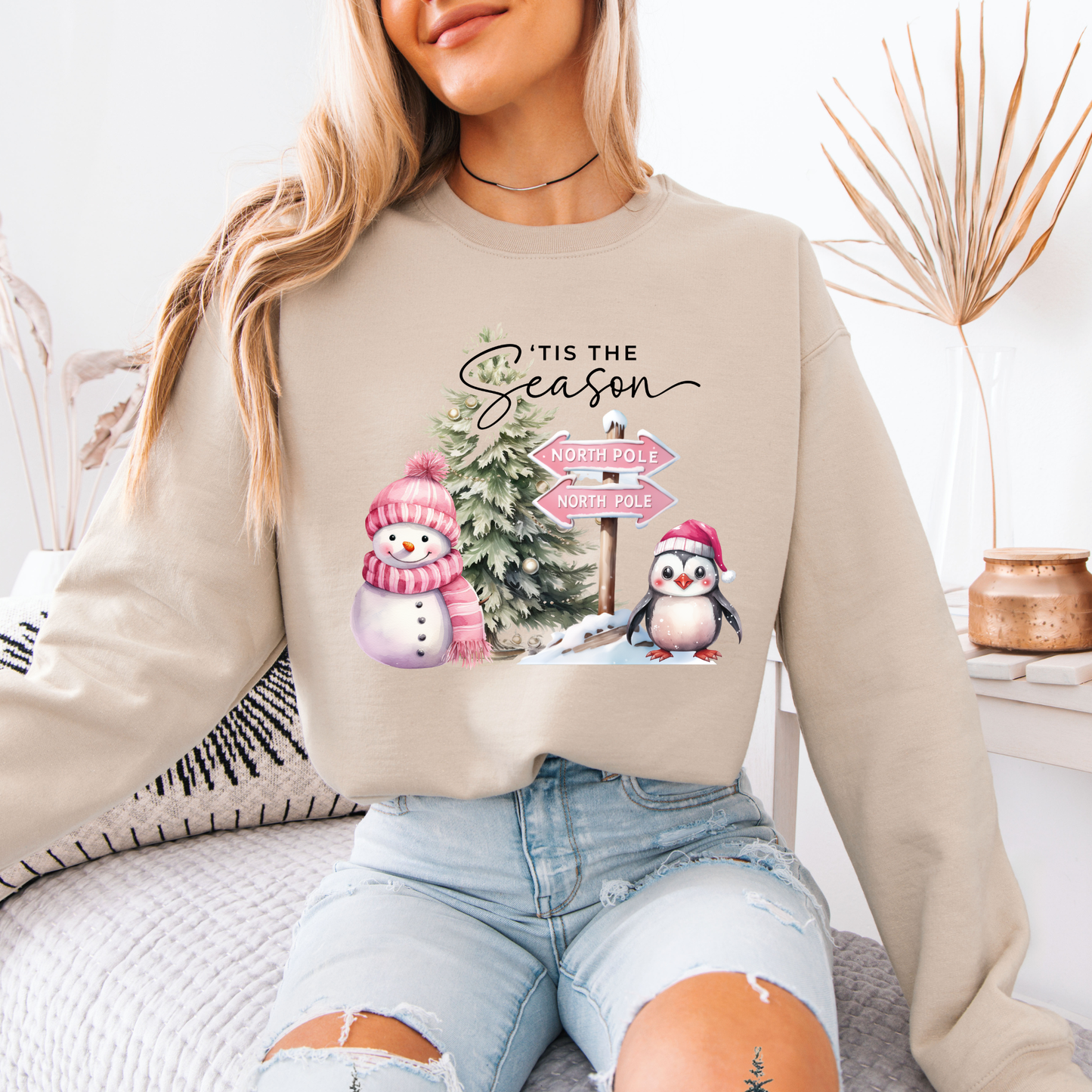 🎀 Pink North Pole 💖 Organic Cotton Sweatshirt