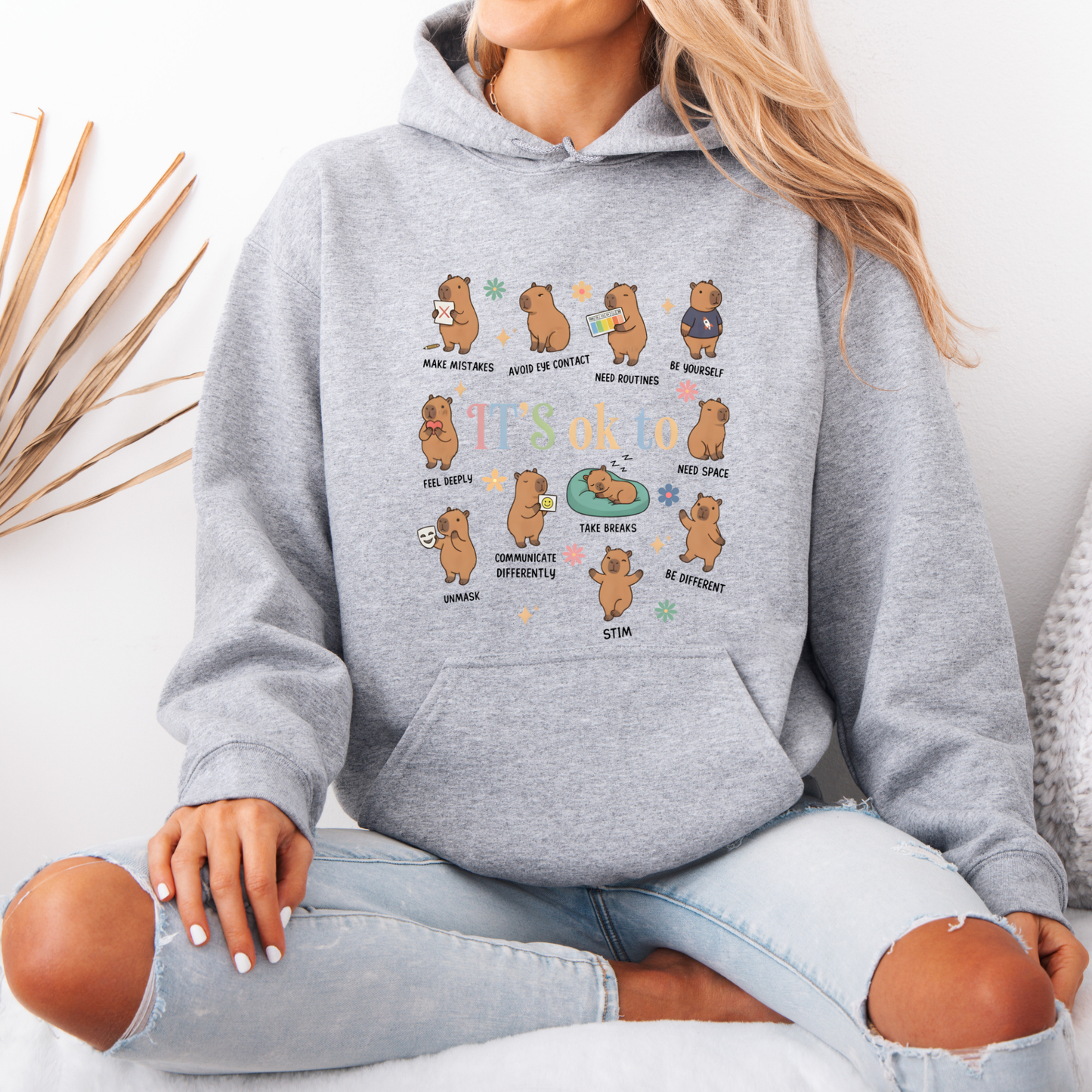🩷 It's Ok To Be Different Capybara Hoodie 🌸✨