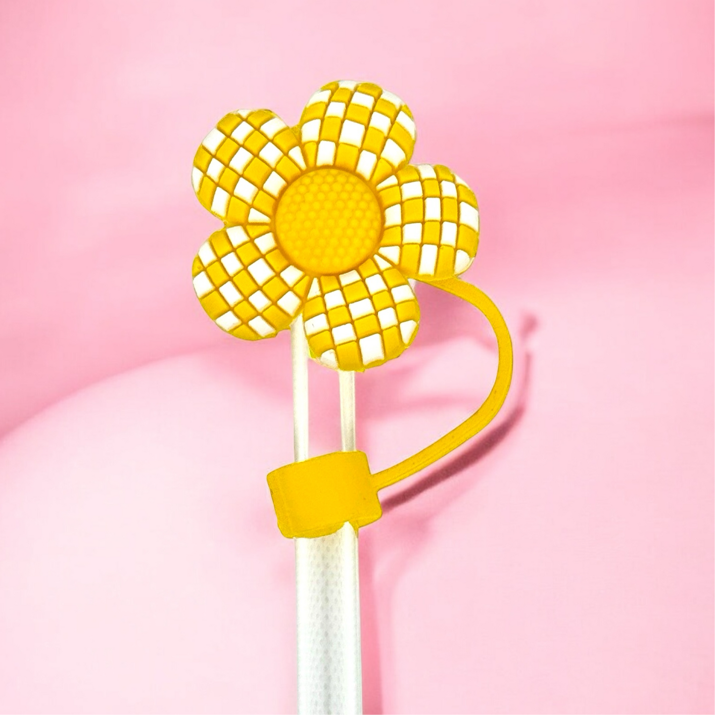 Yellow Daisy Straw Topper