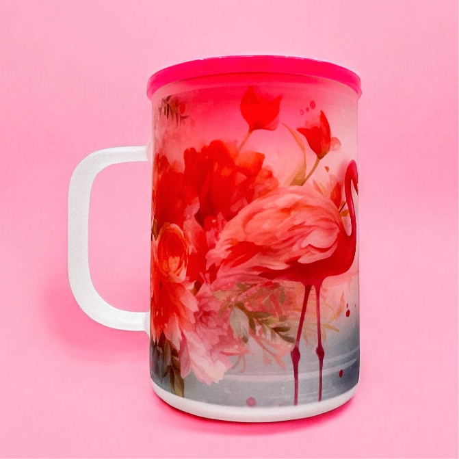 Flamingo Bloom 16oz Frosted Mug 🦩🌺✨