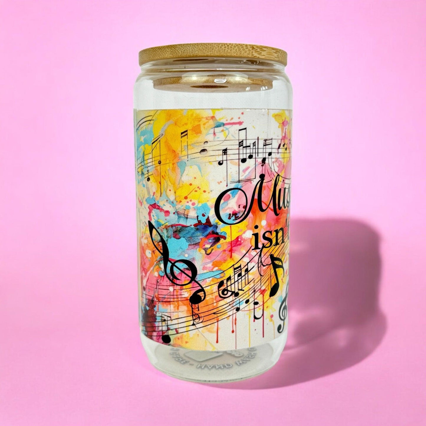 Music is who I'am 16oz (455ml) Iced Coffee Glass Cup
