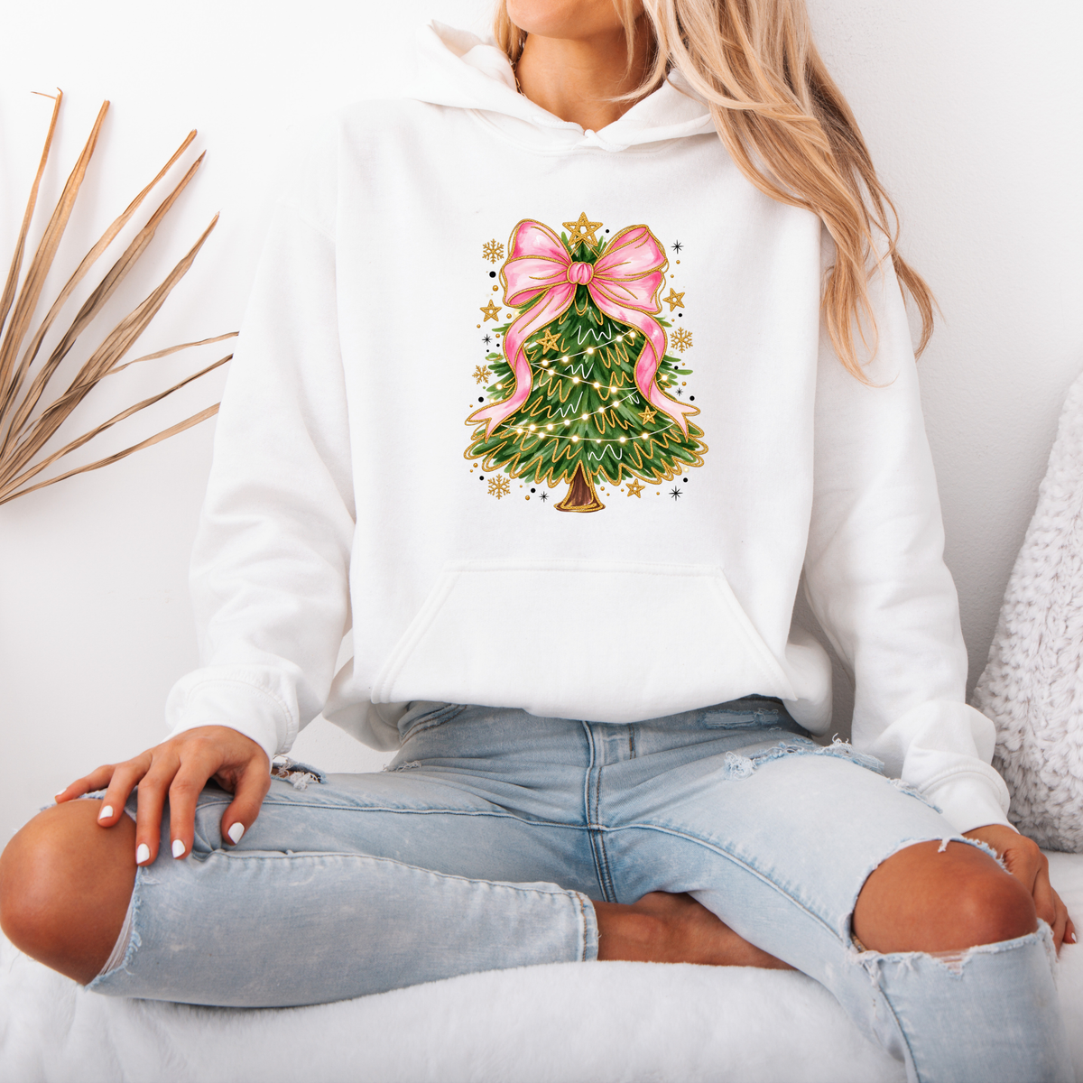 Pretty in Pink Christmas Magic 🎀🎄 Premium Christmas Hoodie