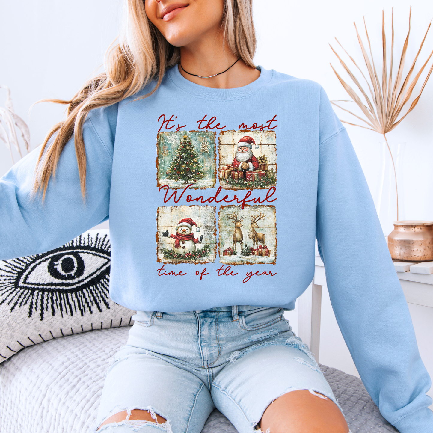 🎄 Vintage Christmas Magic ✨ Organic Cotton Sweatshirt