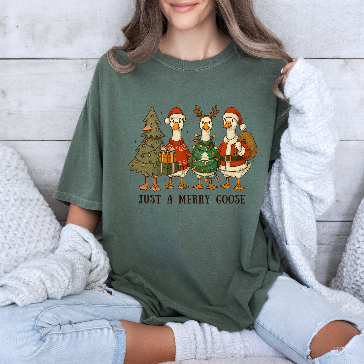 🪿🎄 Just a Merry Goose ✨  100% Organic Cotton T-Shirt