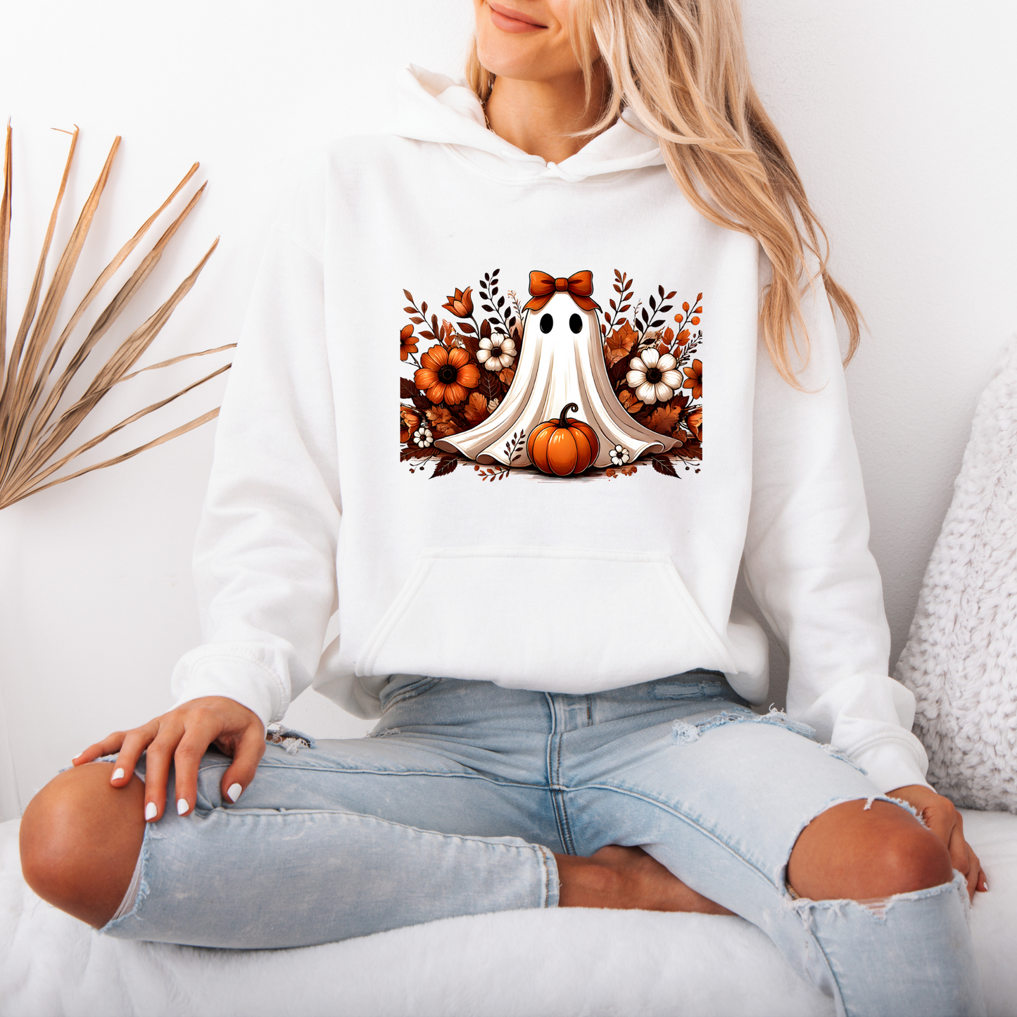 Pumpkin Ghost Bloom Luxuriously Thick Hoodie