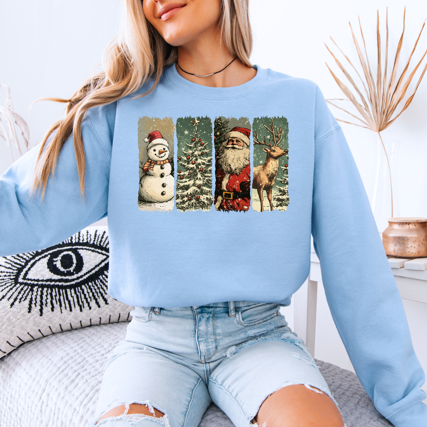 🌟 Retro Holiday Magic 🎄 Organic Cotton Sweatshirt