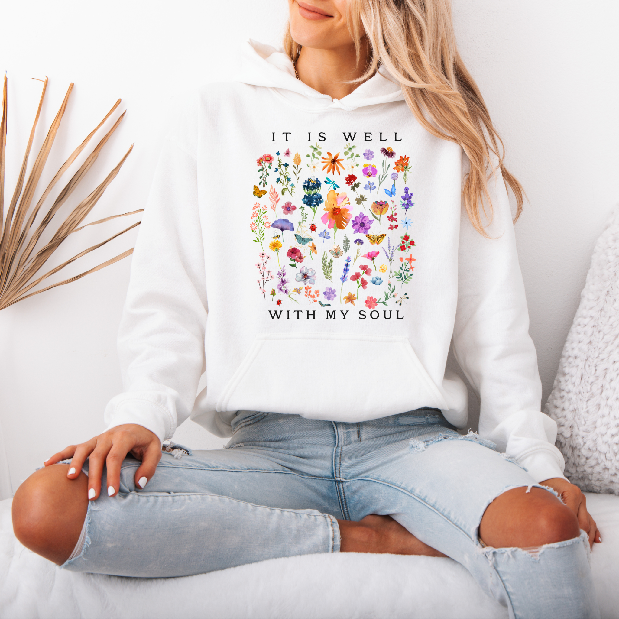Peaceful Garden Cotton Hoodie