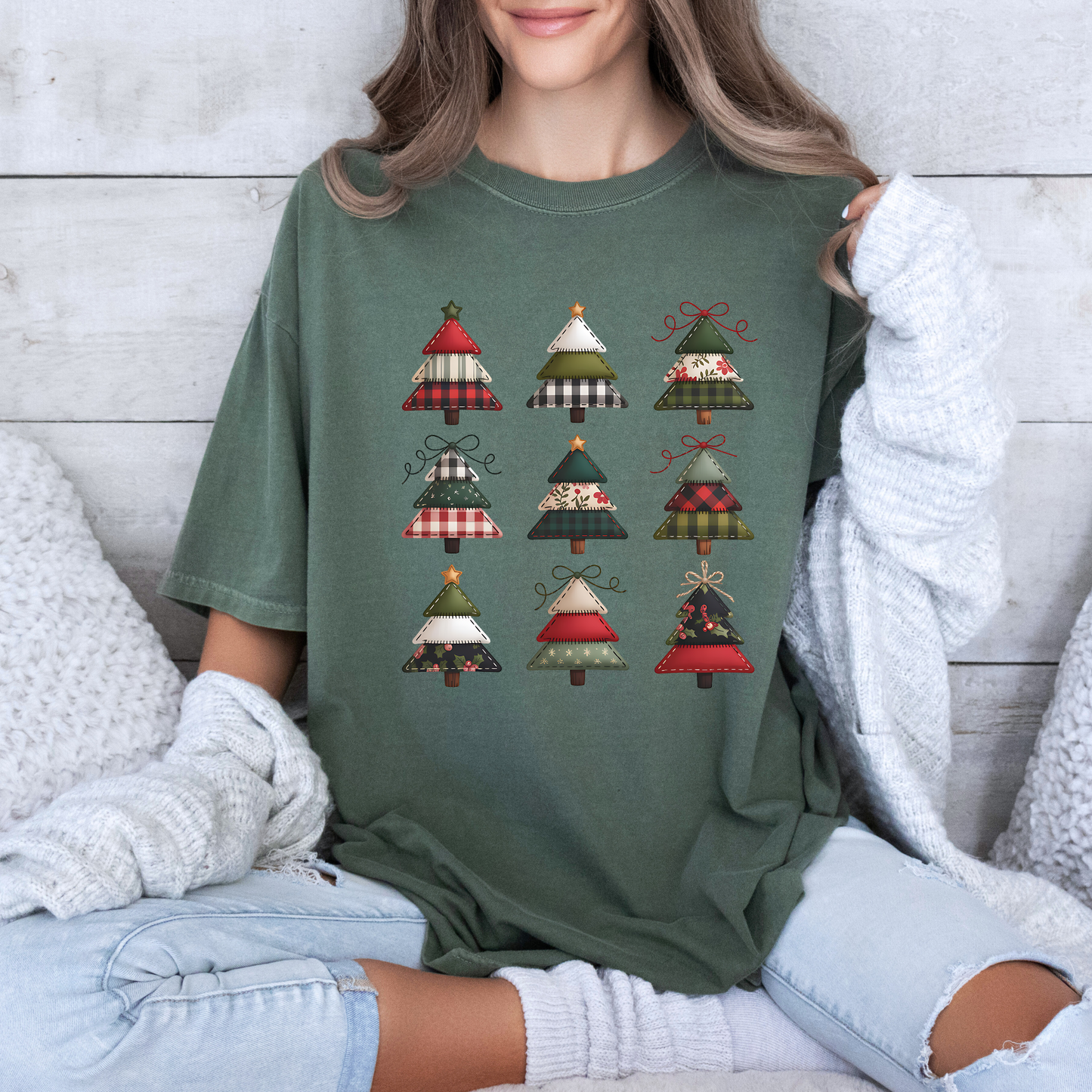 🪡🌲 Stitched Christmas Trees 💚 100% Organic Cotton T-Shirt