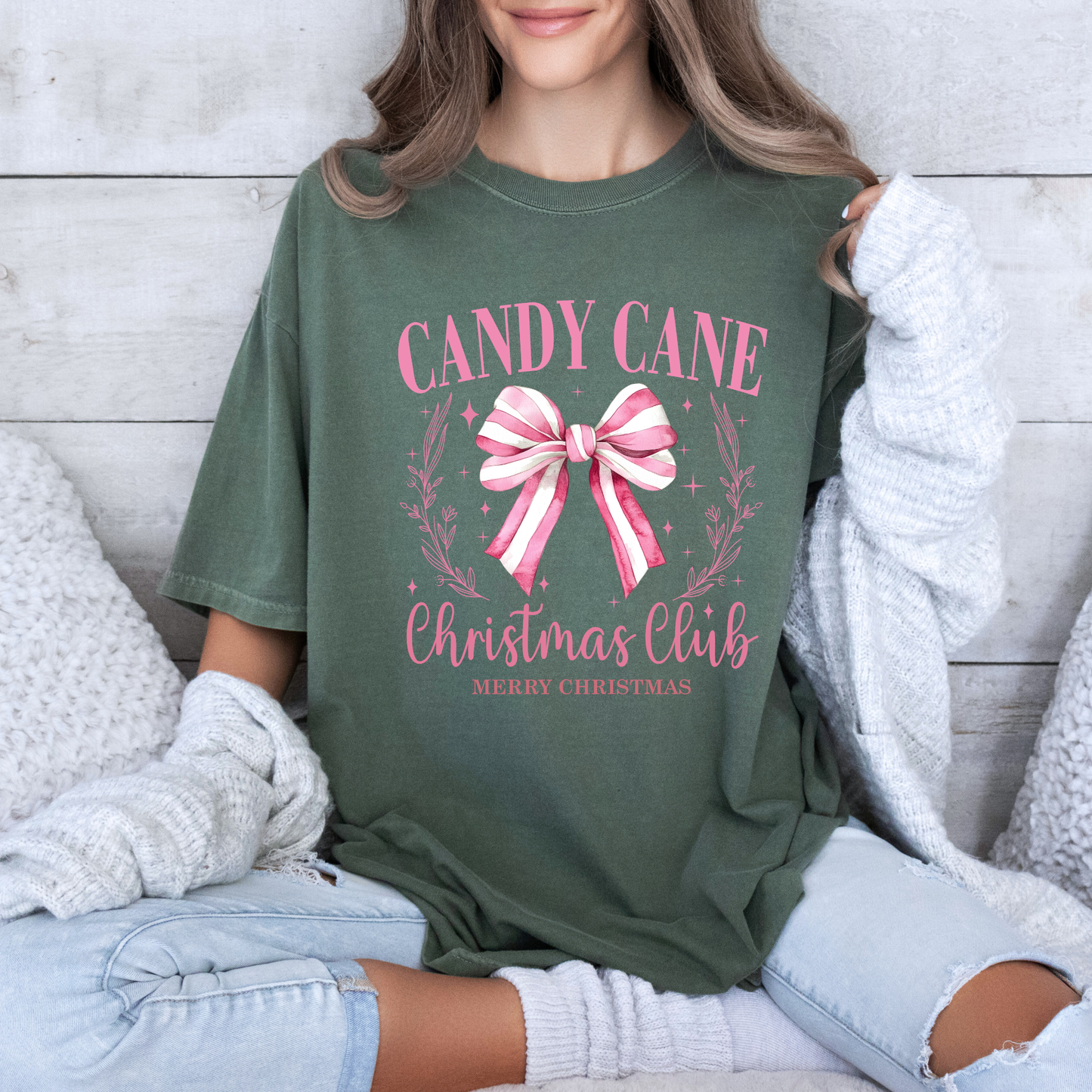 🍭🎄 Candy Cane Christmas Club ✨  100% Organic Cotton T-Shirt