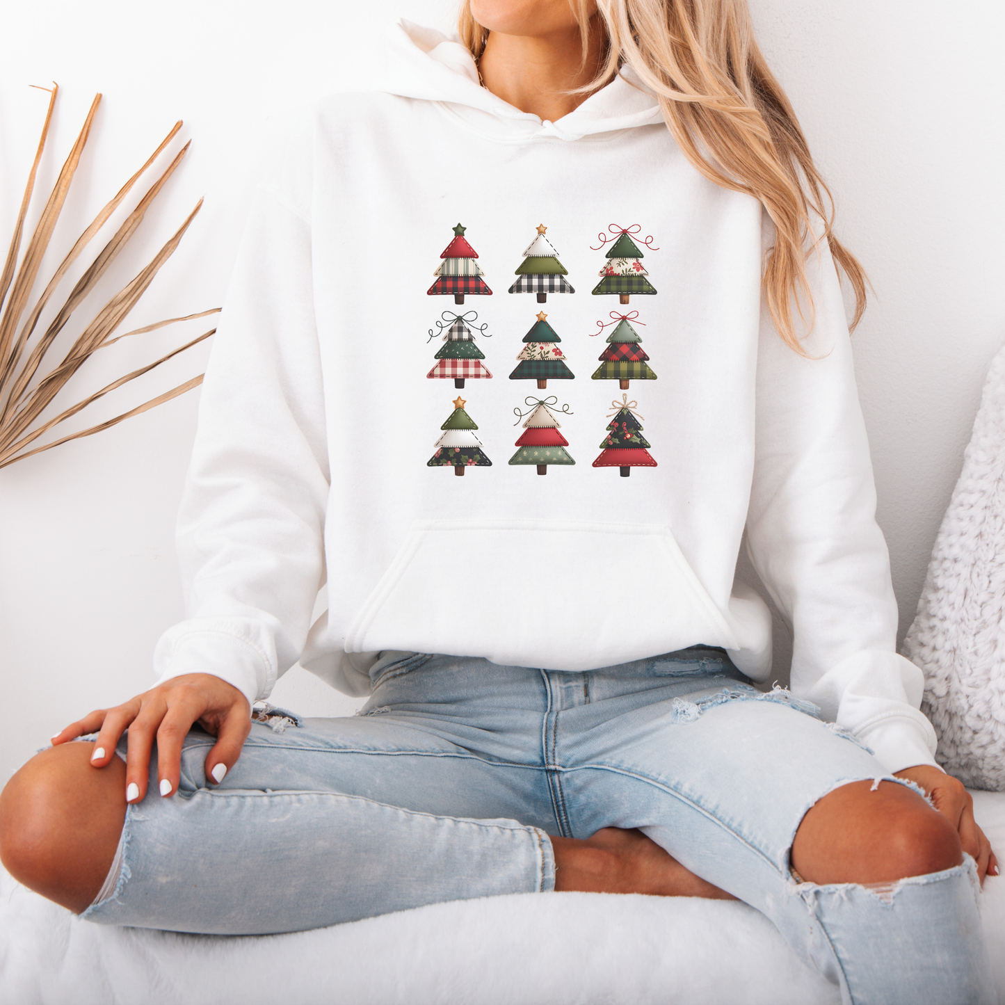 🧵 Stitched Christmas Trees 🎄  Luxuriously Thick Hoodie