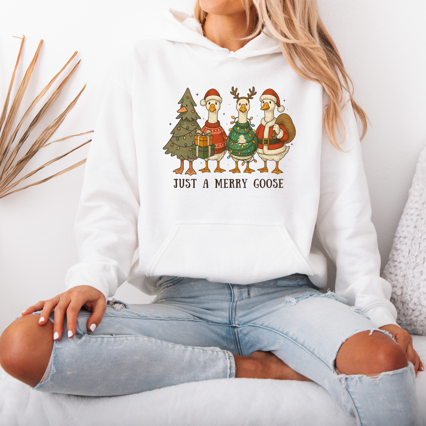 🪿 Just a Merry Goose 🎄  Luxuriously Thick Hoodie
