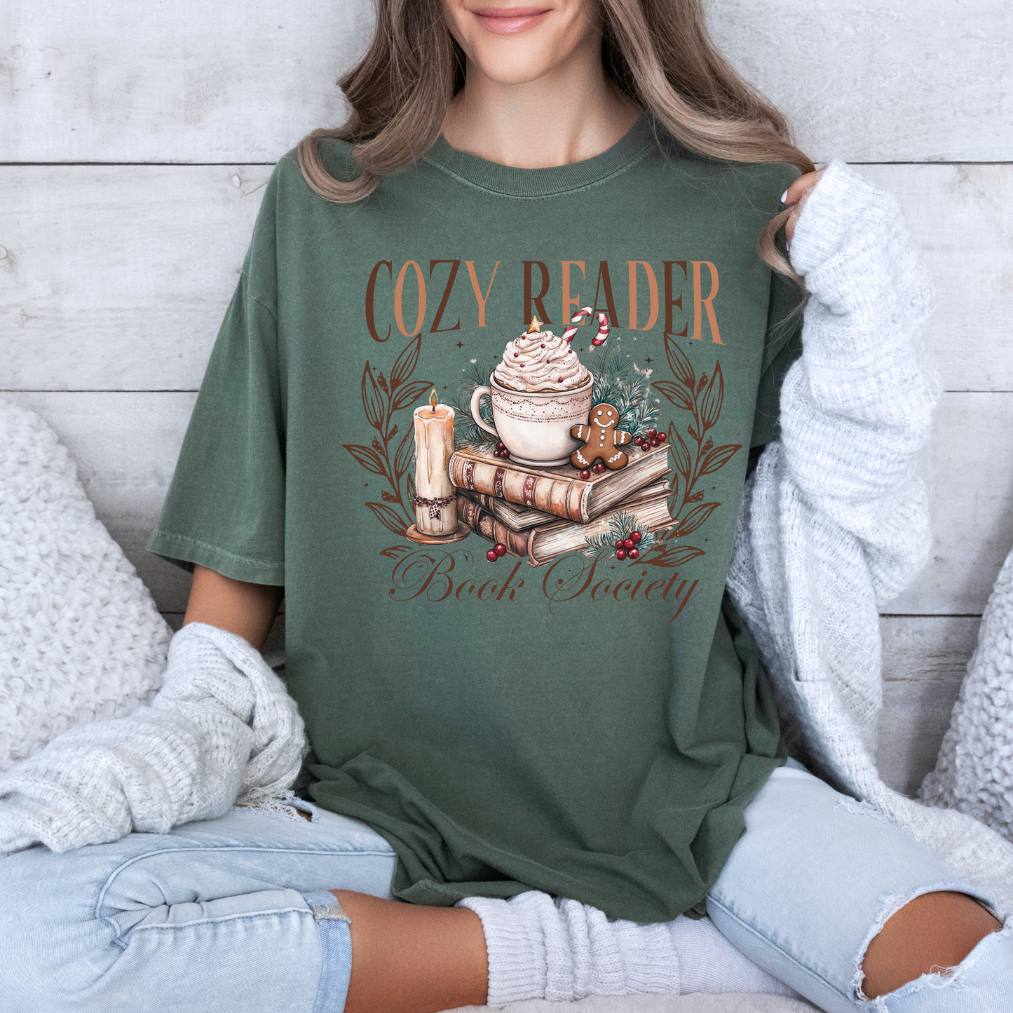 ☕📖 Cozy Reader Society ✨  100% Organic Cotton T-Shirt