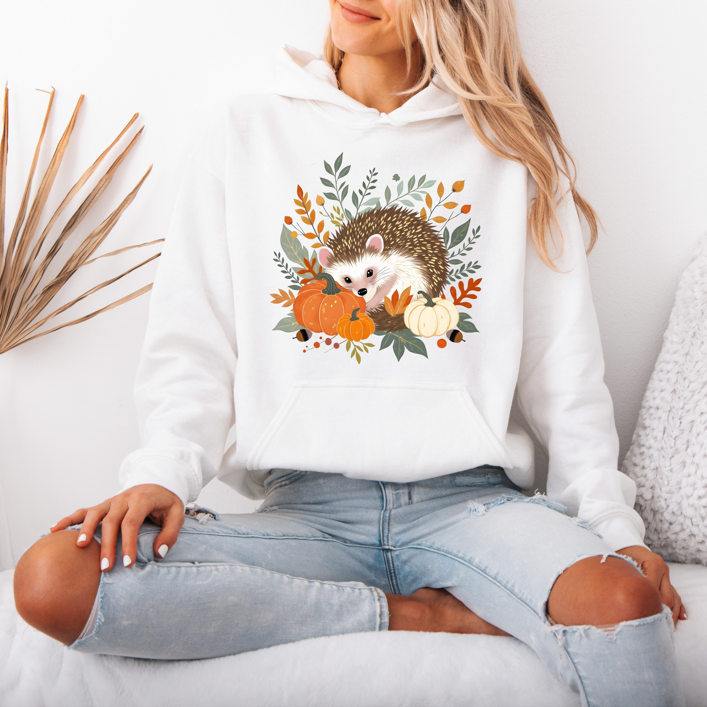 🦔🍂 Cozy Hedgehog Fall 🎃Luxuriously Thick Hoodie