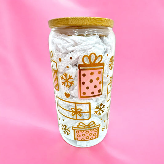 ✨ Golden Gift Magic Glass Cup – 16oz