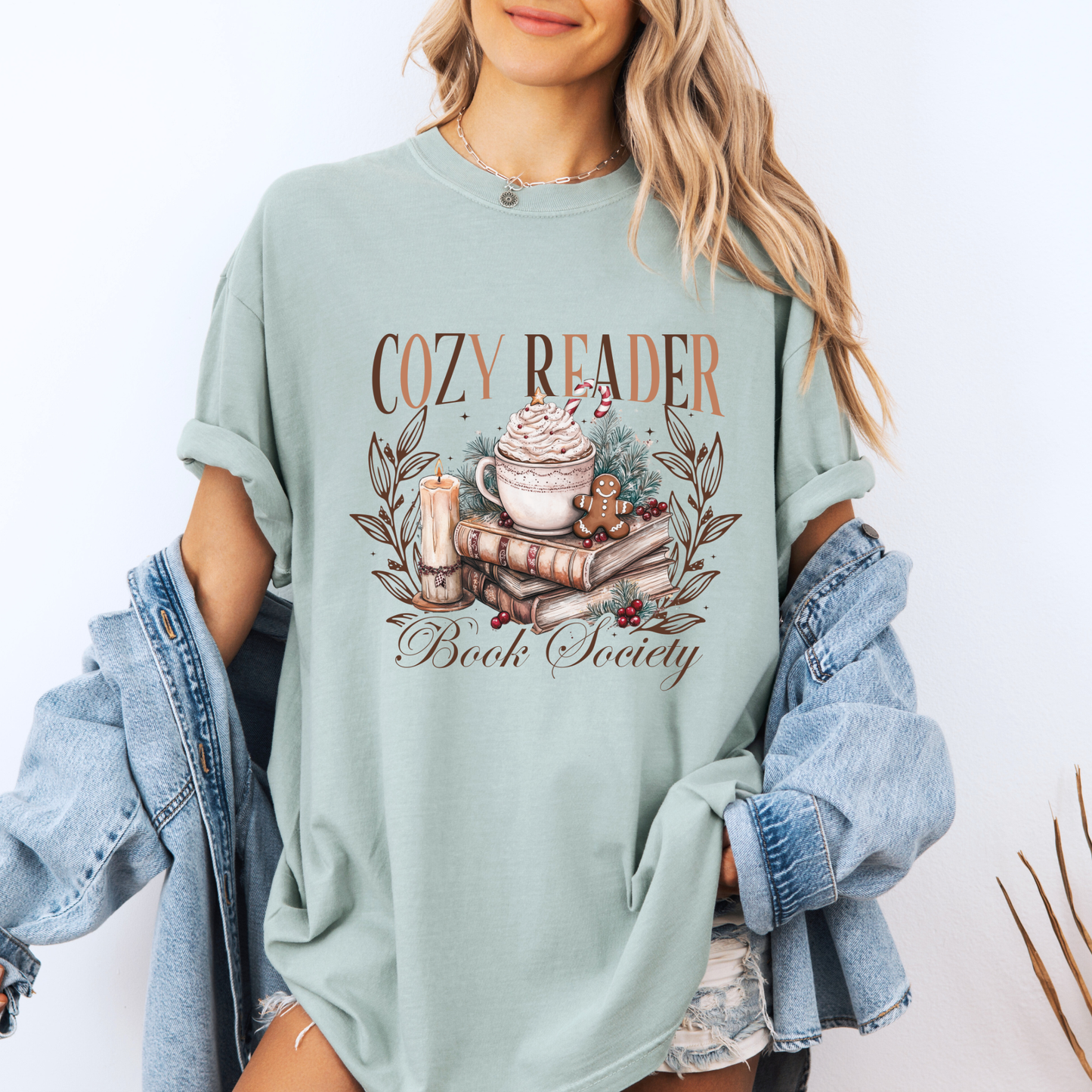 ☕📖 Cozy Reader Society ✨  100% Organic Cotton T-Shirt