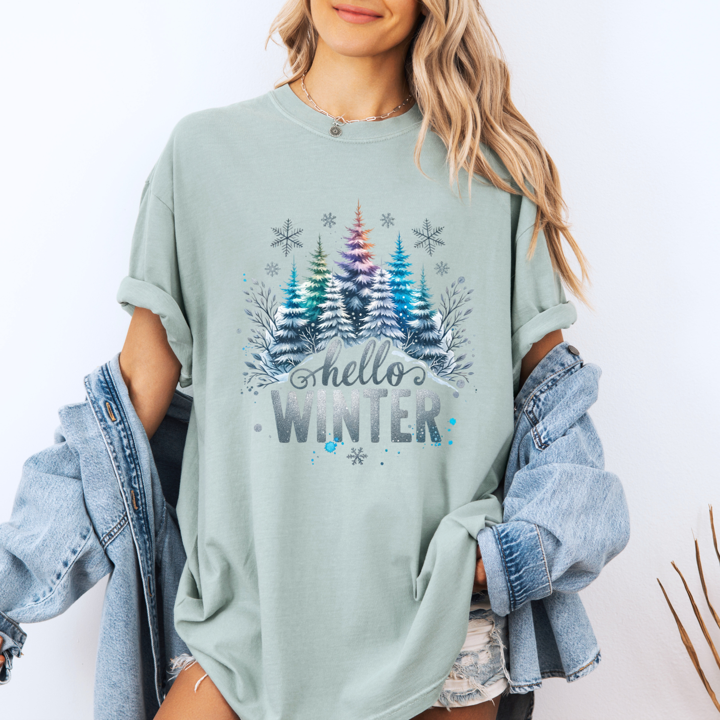 🌲❄️ Frosted Forest Glow ✨ 100% Organic Cotton T-Shirt