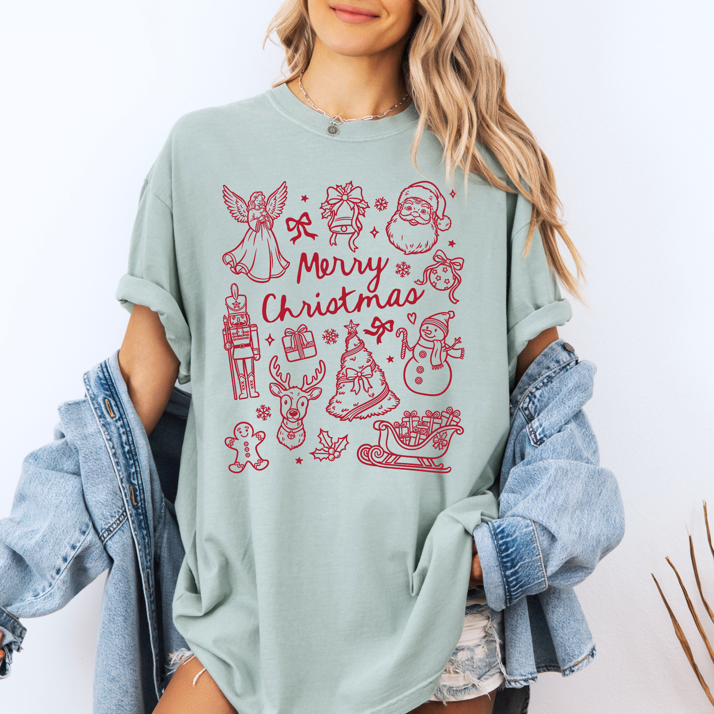 🎄✨ Christmas Doodles 🖊️ 100% Organic Cotton T-Shirt
