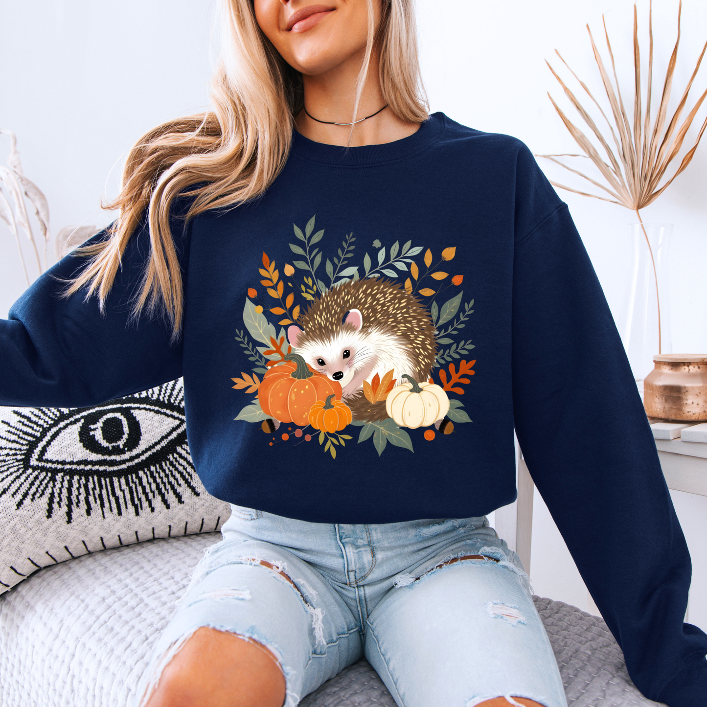 🍂 Forest Hedgehog Fall Vibes 🧡Cotton Sweatshirt