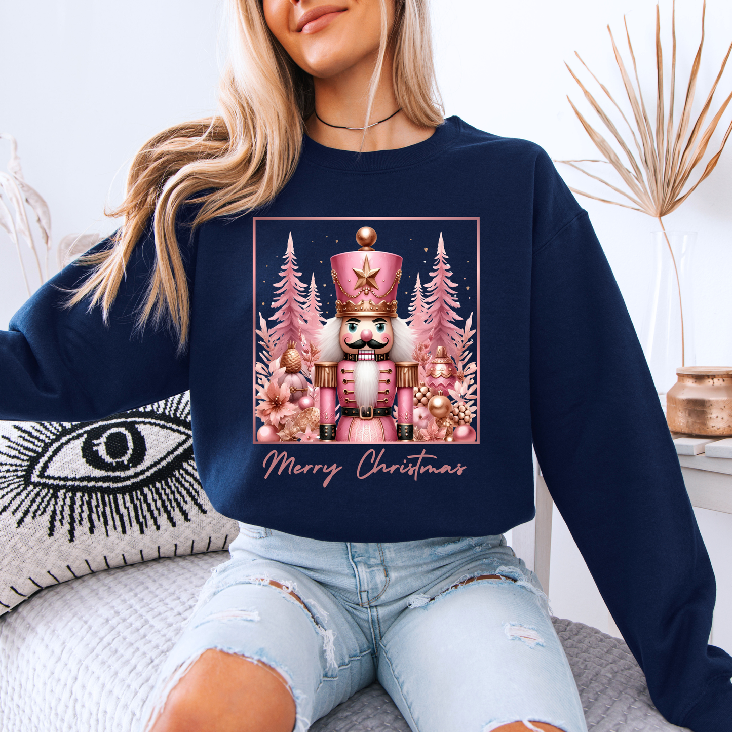 🎀 Pink Nutcracker Christmas 🎄 Organic Cotton Sweatshirt
