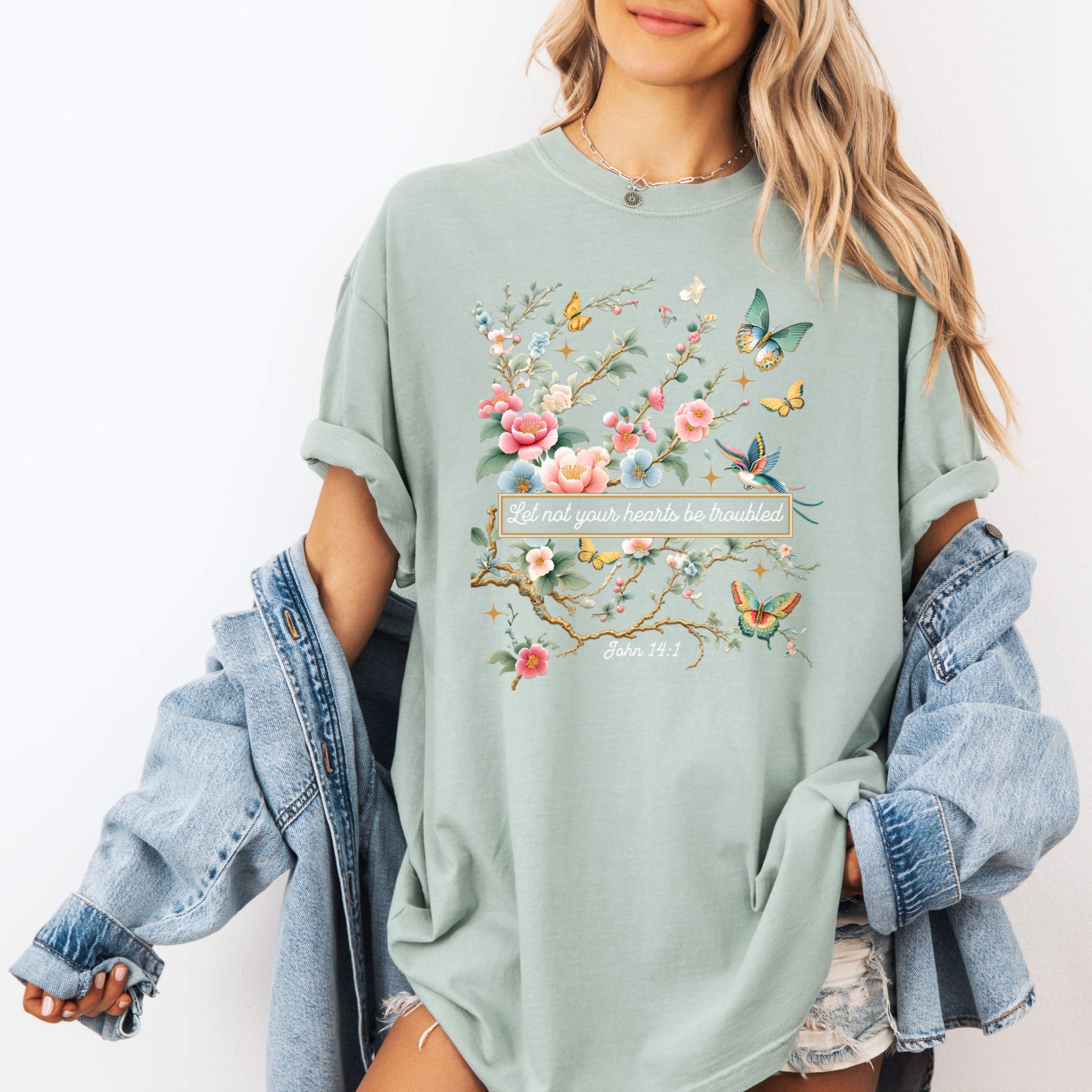 Let Not your Heart be troubled T-shirt 100% Organic Cotton