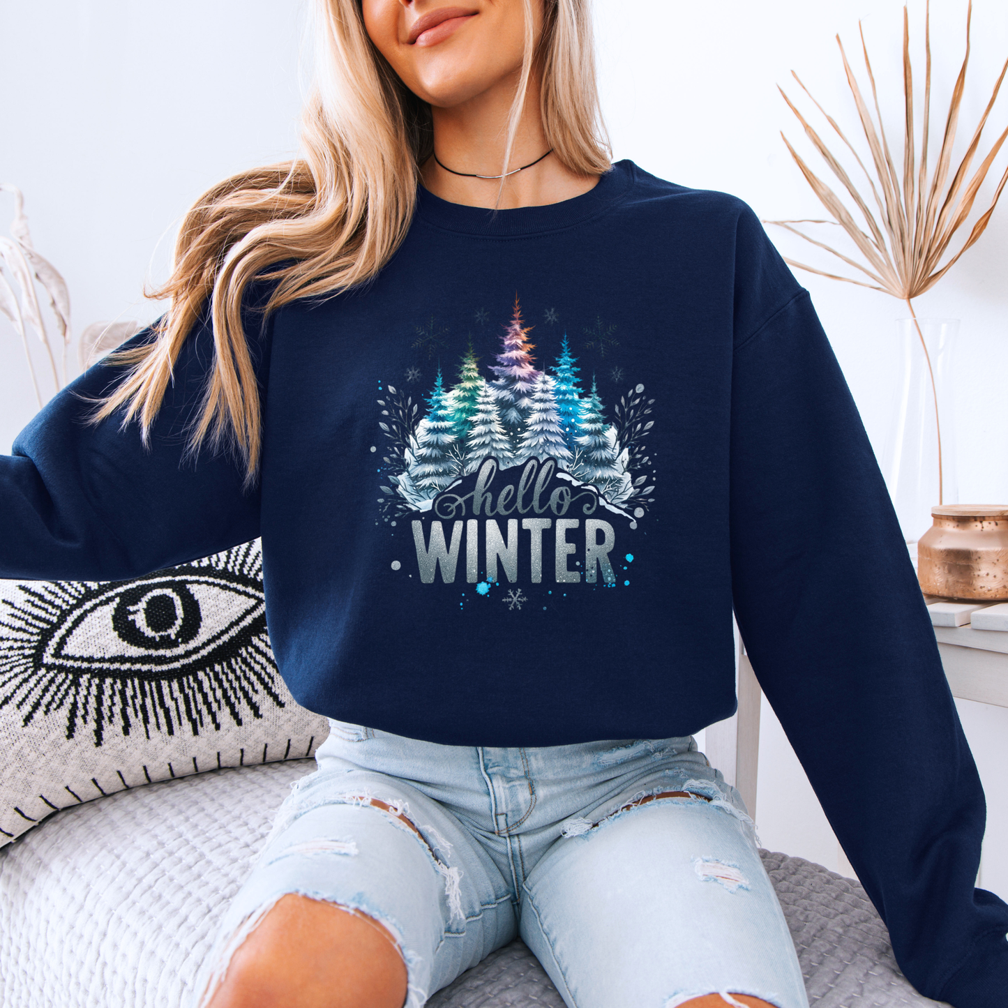🌲 Frosted Forest Glow ❄️  Organic Cotton Sweatshirt