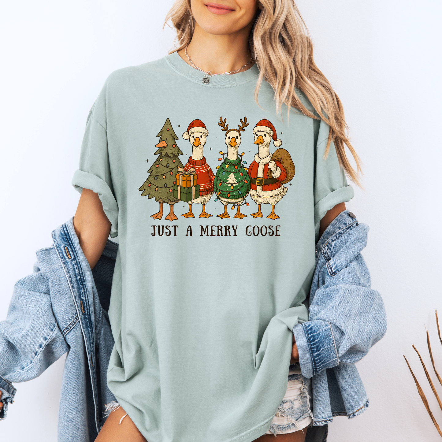🪿🎄 Just a Merry Goose ✨  100% Organic Cotton T-Shirt