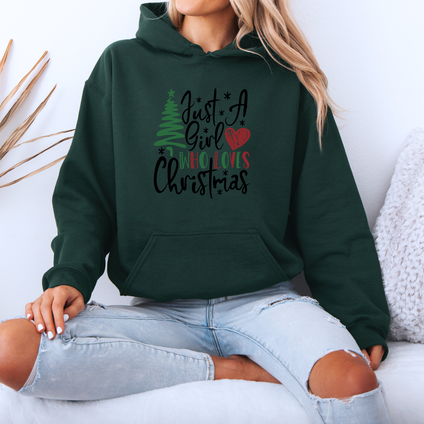 🎄 Just a Girl who loves Christmas 💖  Luxuriously Thick Hoodie