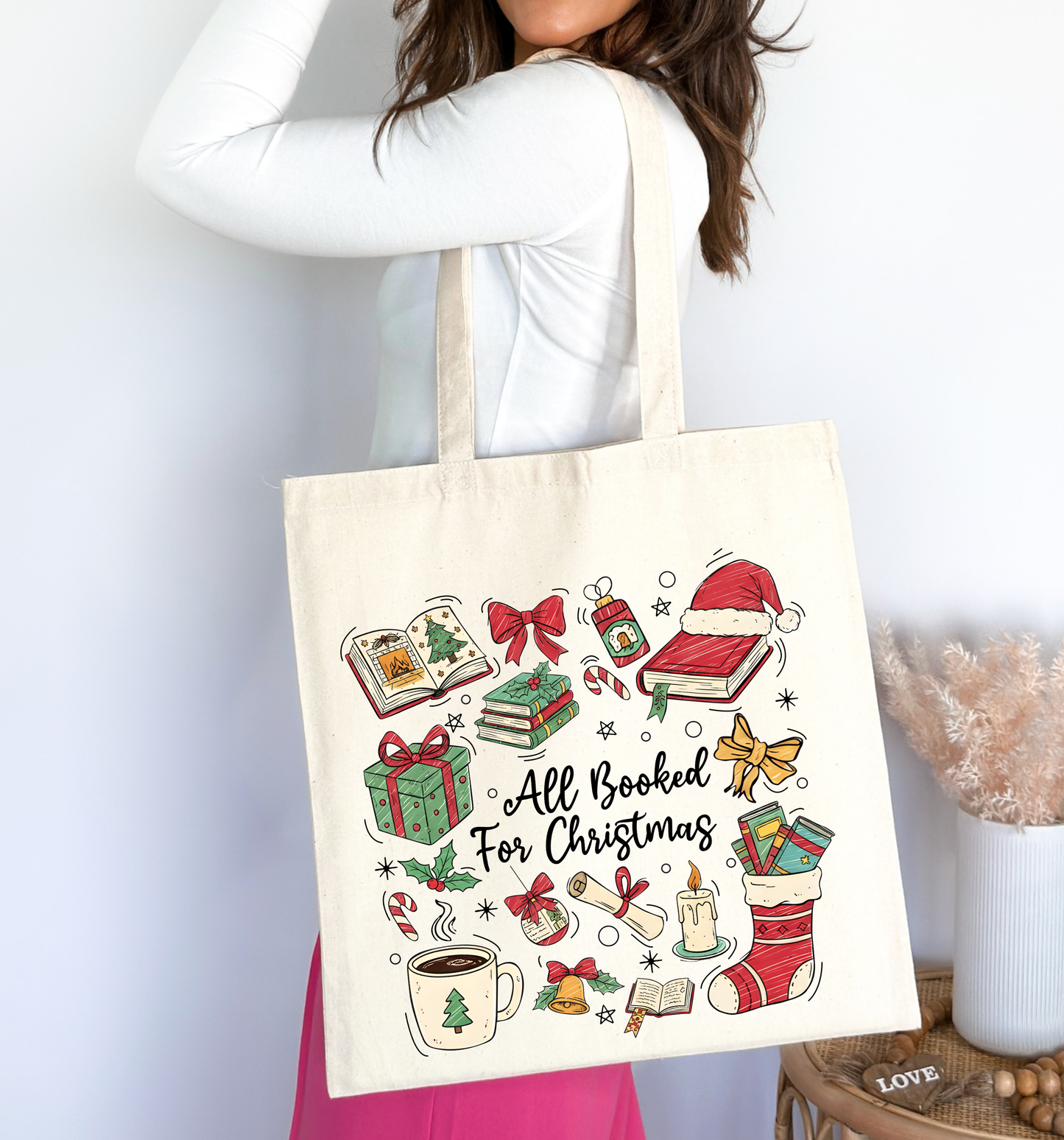 📚✨ Bookish Christmas ✨📚 Tote Bag 100% Organic Cotton