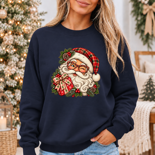 Santa's Merry Little Wink 🎅🎄✨ Cosy Christmas Sweatshirt