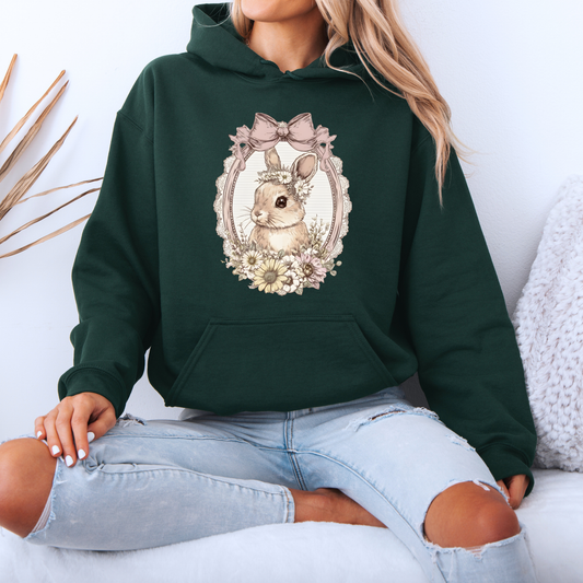 Cute Floral Bunny Bow Hoodie 🐰🎀