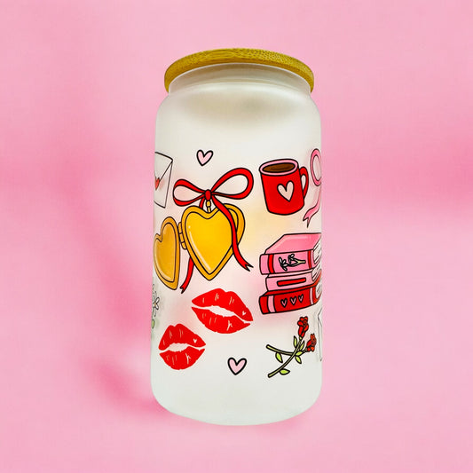 🌸 Love Notes Frosted Glass Cup 🌸