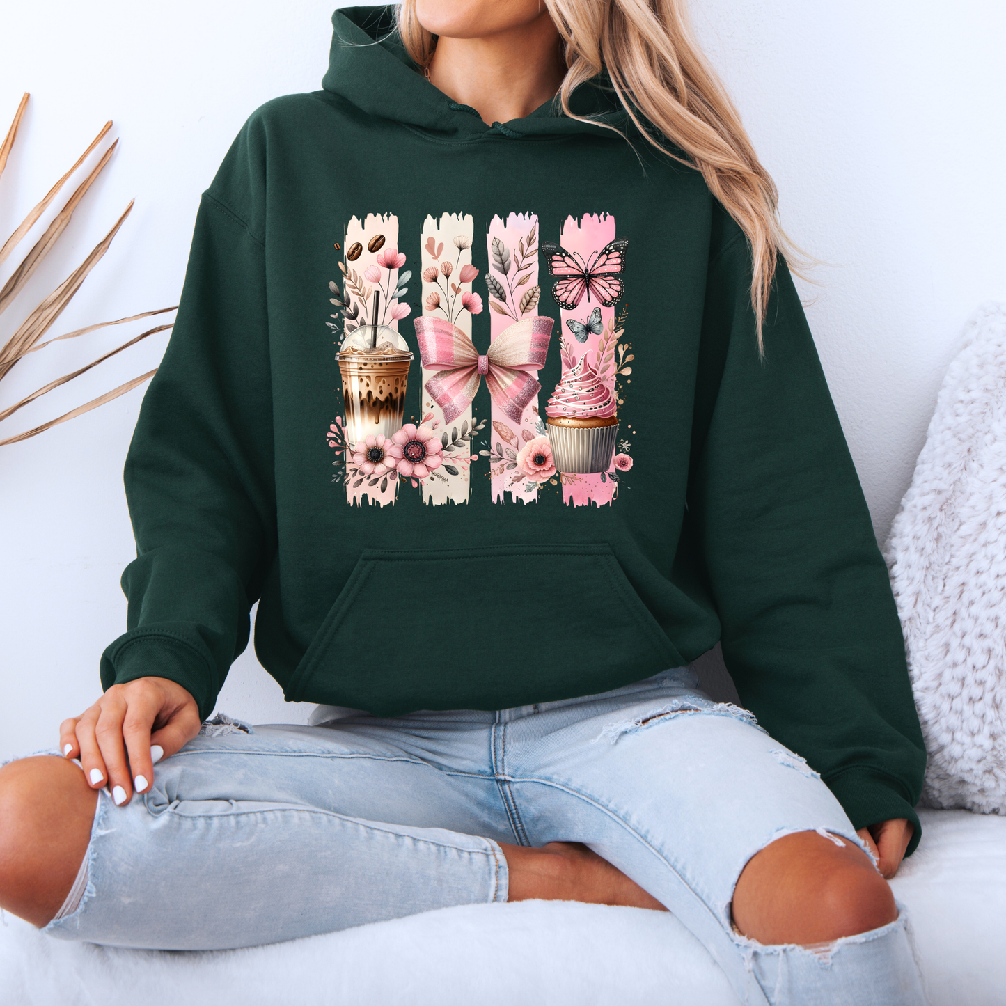 🎀☕ Coquette Coffee & Cupcake Hoodie 🦋✨