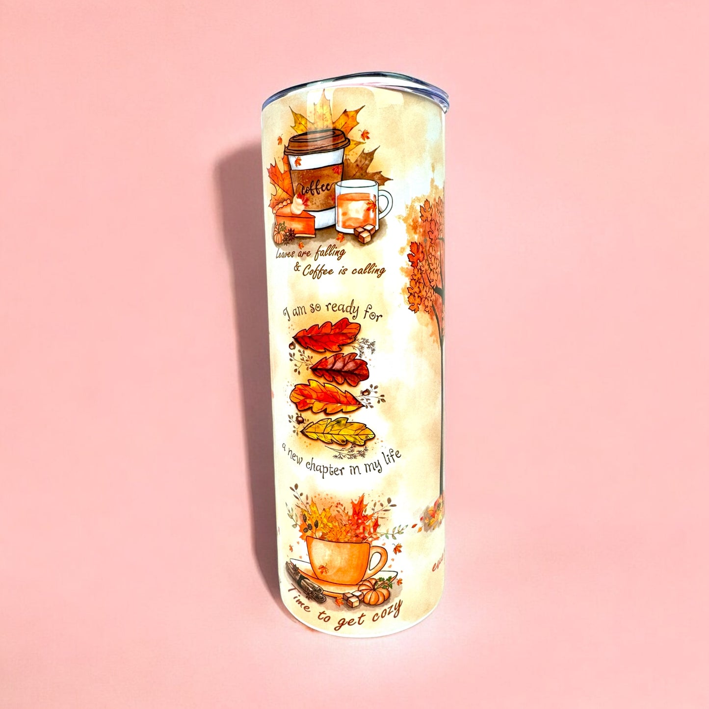 🍁 Autumn Cozy Vibes – 20oz Tumbler ☕