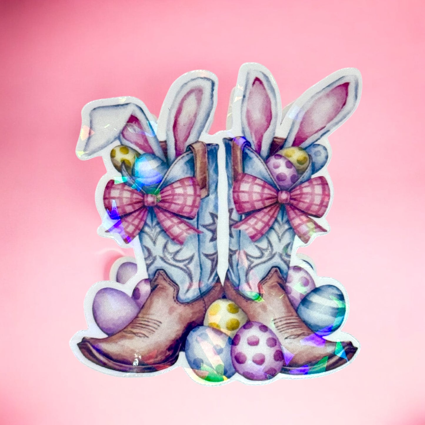 🐰👢Easter Bunny Boots Holographic Sticker ✨