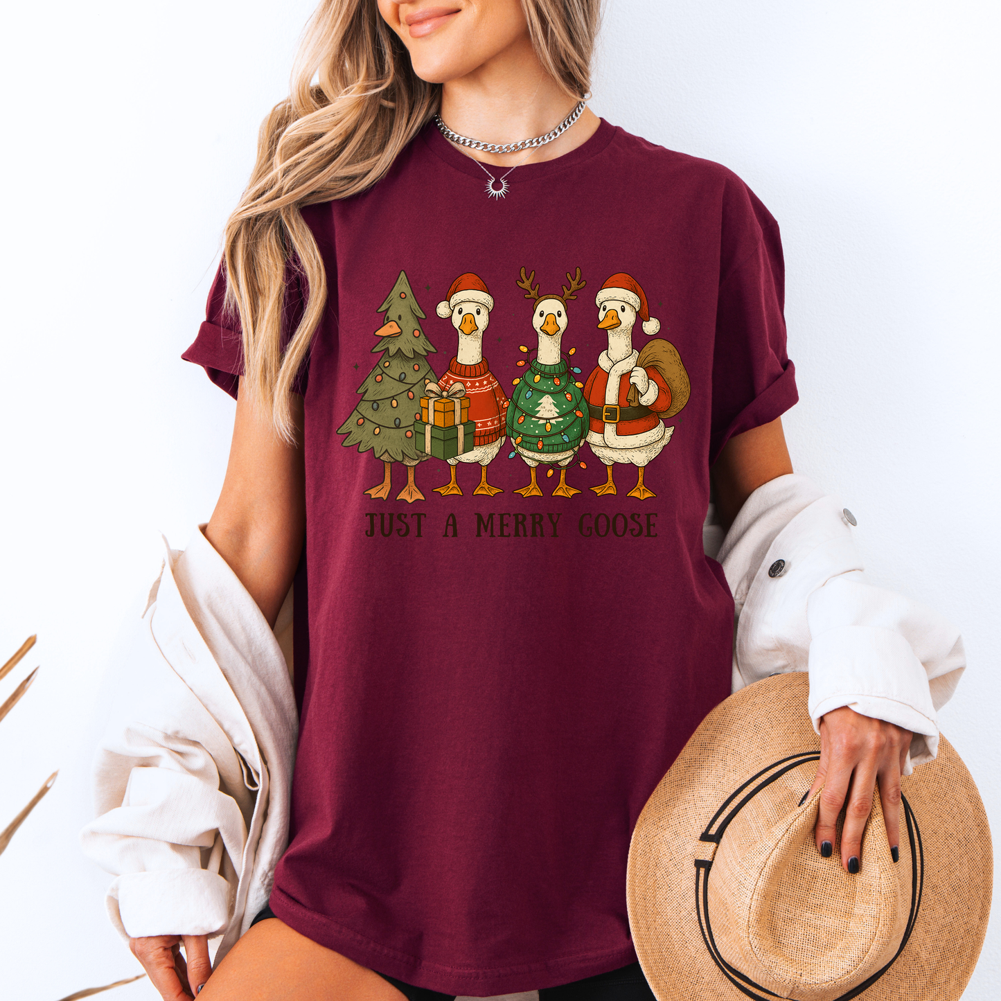 🪿🎄 Just a Merry Goose ✨  100% Organic Cotton T-Shirt