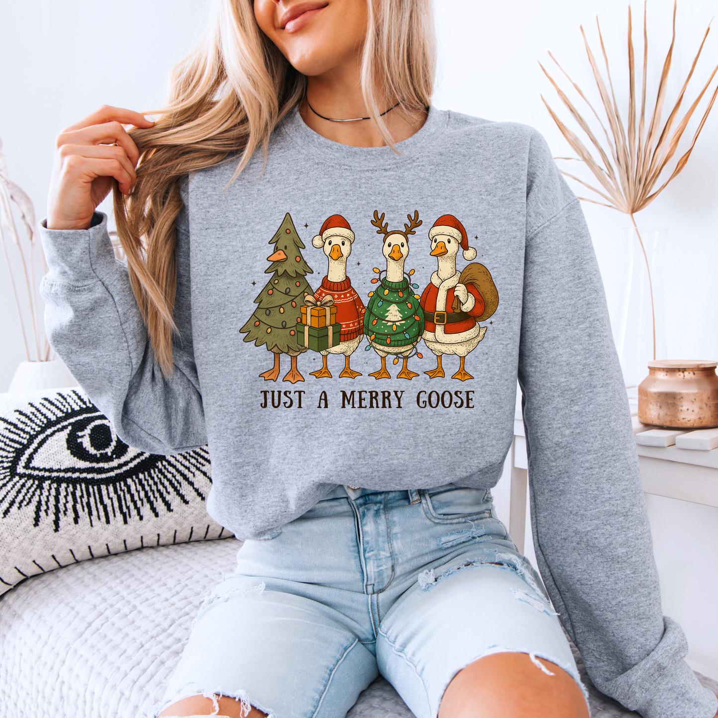 🪿 Just a Merry Goose 🎄 Organic Cotton Sweatshirt
