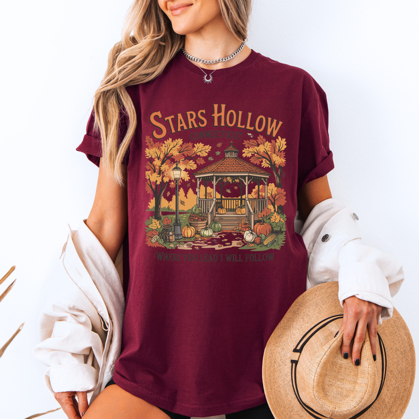 🍂 Stars Hollow Autumn Tee 🎃☕ Organic cotton